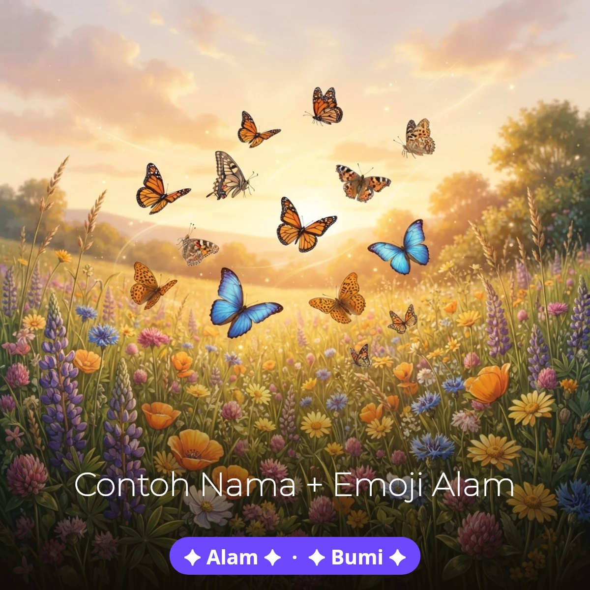 Contoh nama dengan emoji alam aesthetic untuk Instagram dan TikTok