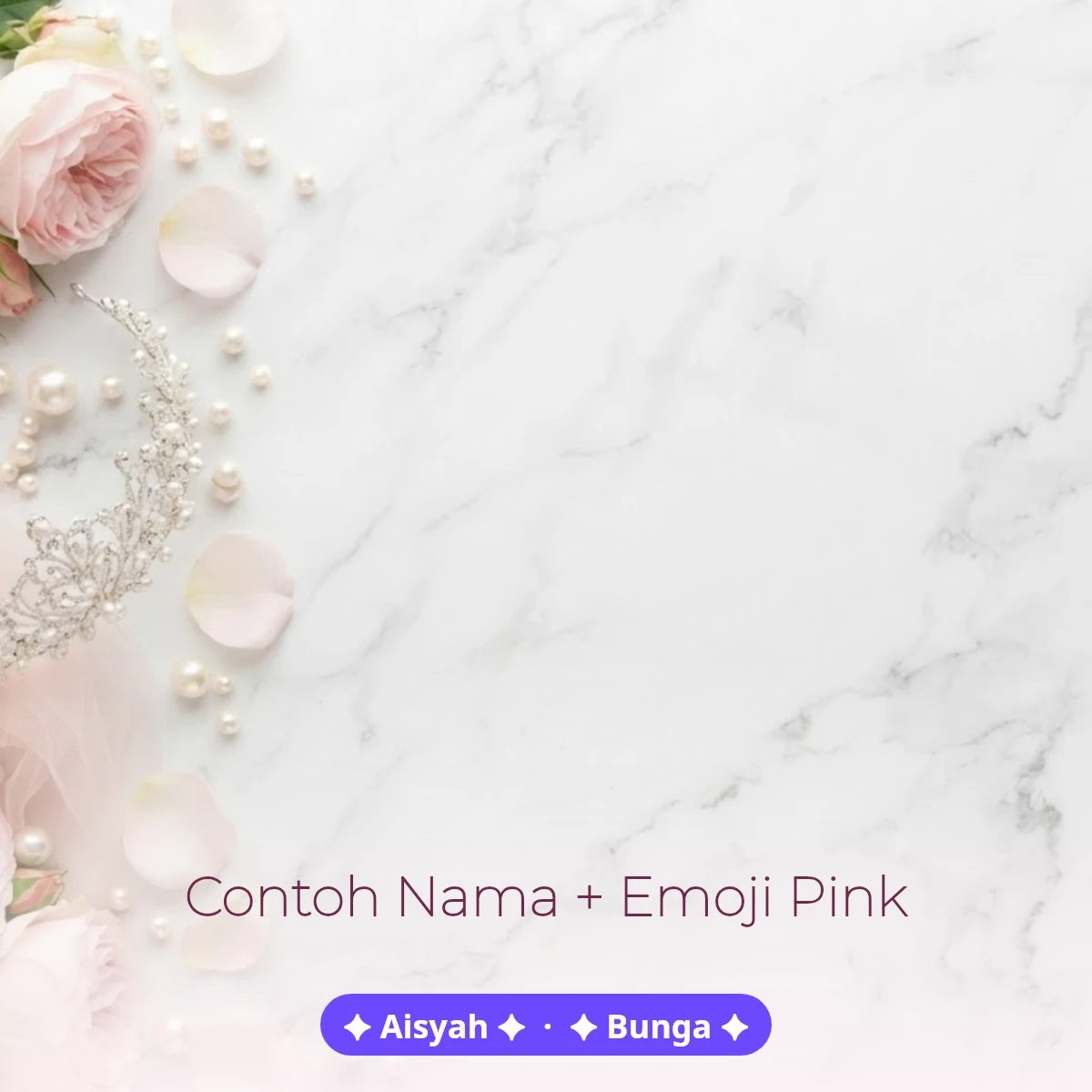 Contoh nama dengan emoji pink aesthetic untuk Instagram dan TikTok