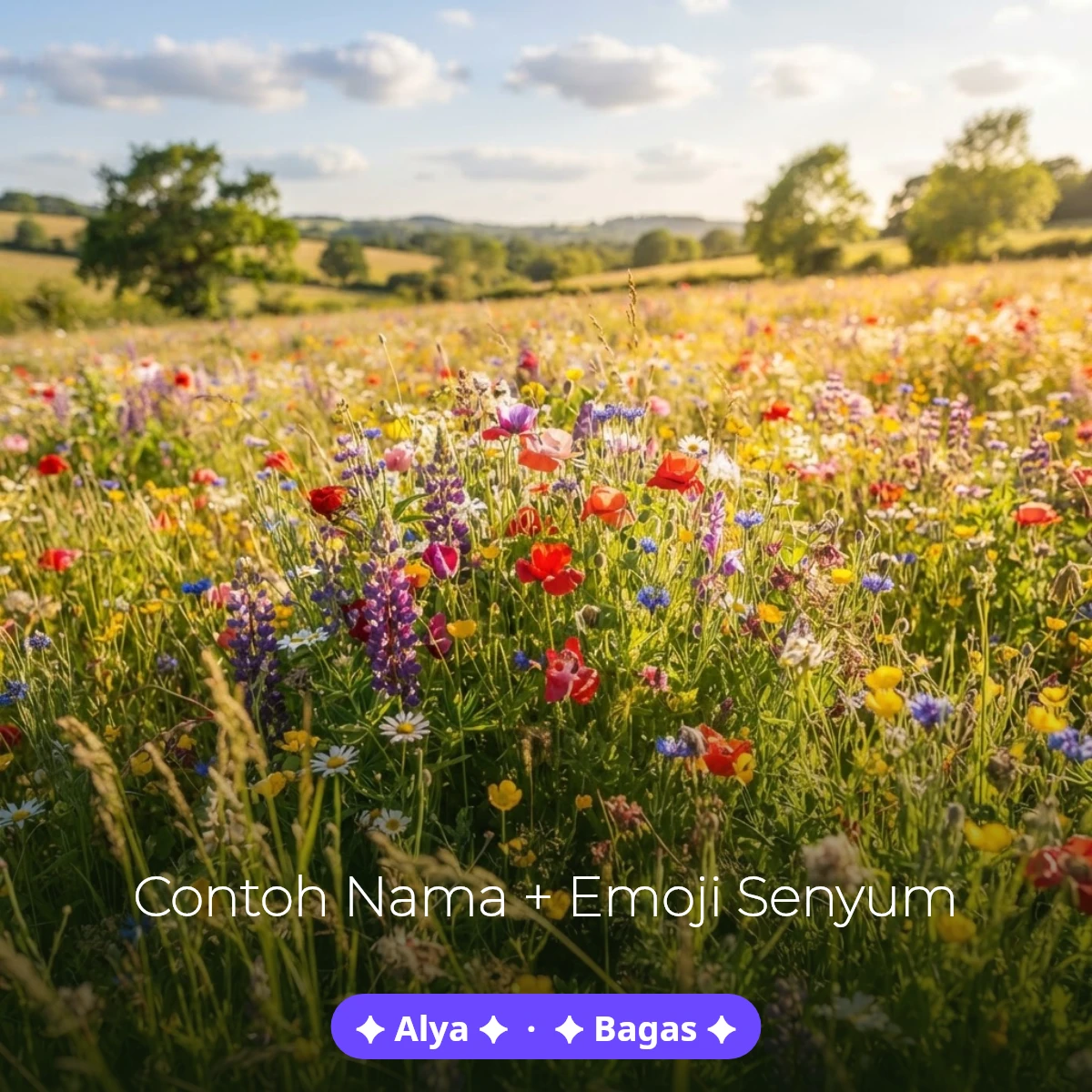 Contoh nama dengan emoji senyum aesthetic untuk Instagram dan TikTok