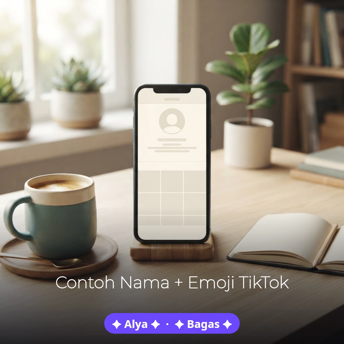 Contoh nama dengan emoji TikTok aesthetic untuk nama tampilan dan bio
