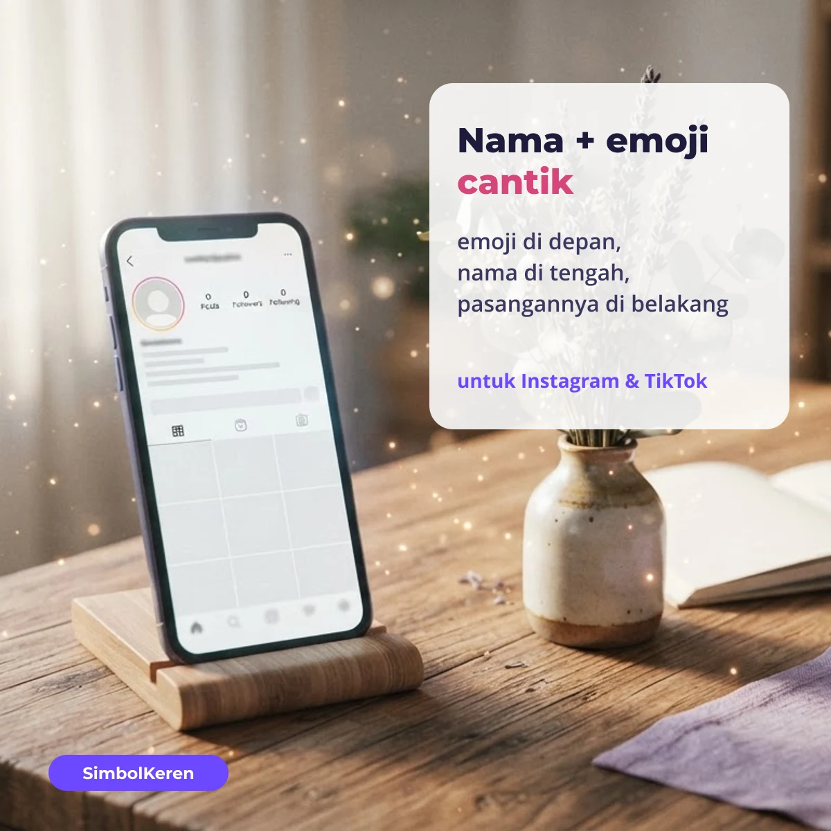 Contoh nama dengan emoji cantik aesthetic untuk Instagram dan TikTok